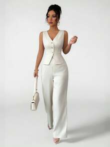 Women Two-Piece Outfits - 白色 - 查看 4