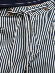 Nöista 蓝色条纹灯笼裤，带口袋和腰带。适合春夏穿着，休闲百搭。 - 藏蓝色 - 查看 7