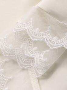 DAZY Romantic Ruffled Lace Trim Women's Nightgown - White - View 7