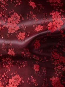 Manfinity Roughcore Men's Floral Print Single-Breasted Casual Long Sleeve Shirt - Red - View 3