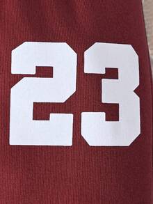 SHEIN 男婴 2 件套连帽衫、字母印花夹克和字母印花裤子，温暖舒适的服装