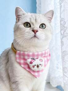 PETSIN 1 chiếc khăn lau miệng hình tam giác dễ thương cho thú cưng; Khăn hình tam giác cho thú cưng; Vòng cổ hình mèo hoạt hình; Phụ kiện thú cưng; Đồ dùng cho thú cưng - Nhiều màu - Xem 22