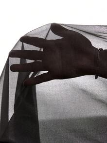 LYSMO 側翻蓋口袋腰部抽繩工裝褲 - 黑色 - 查看 7