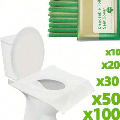 10-200 Miếng Bọc Bồn Cầu Dùng Một Lần, Phụ Kiện Bệ Bồn Cầu Di Động Dùng Khi Du Lịch Cắm Trại Khách Sàng Bồn Cầu Chống Nước Dùng Một Lần - Miếng Đệm Bảo Vệ - Di Động, Thích Hợp Cho Nhà Vệ Sinh Công Cộng, Du Lịch Và Kỳ Nghỉ