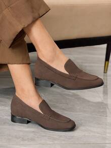 Sleekvia Women's Casual Versatile Commuting Minimalist Loafers Valentine's Day - Brown - View 5