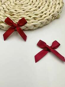 50PCS Red Ribbon Bows Kit - Pre-Curled Gift Wrapping Decor, Wedding Party Hair Clips, All Season Craft Supplies - wine - View 2