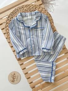 男婴可爱卡通图案针织长袖家居服套装 - 彩色 - 查看 2