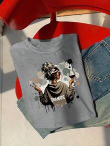 T-shirt court décontracté à col rond et manches courtes, respirant, pour femme, été