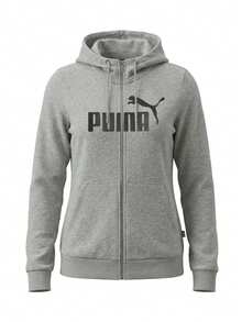 Puma ESS Big Logo Full Zip Men's Hood Sweatshirt Grey - Grey - View 1