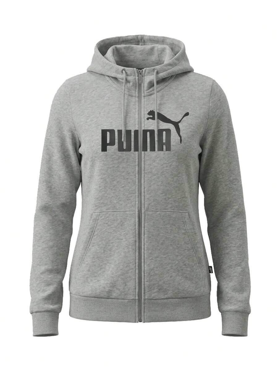 Puma ESS Big Logo Full Zip Men's Hood Sweatshirt Grey - Grey - View 1