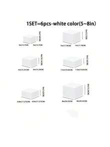 Bộ 3/4/6 giá đỡ thức ăn bằng acrylic màu trắng/trong suốt. Giá đỡ đa năng 5 mặt bằng acrylic với đáy rỗng, thích hợp cho bữa ăn sáng muộn, tiệc buffet, đám cưới và các buổi tiệc. (Vui lòng chọn đúng bộ sản phẩm; sản phẩm có đánh dấu kích thước chi tiết và các bộ sản phẩm có kích thước khác nhau.) - trắng - Xem 7