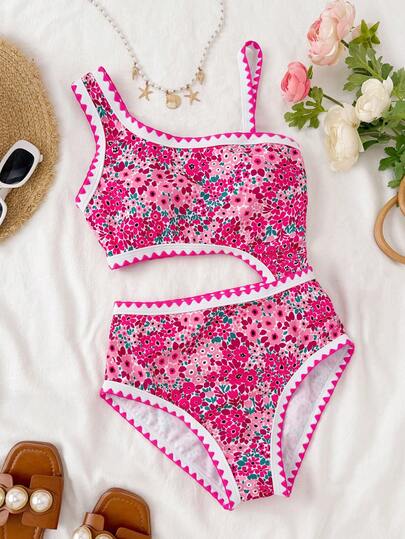 SHEIN Colorful Floral Patterned Hollow-Out One-Piece Swimsuit For Teen Girls, Solid Color Trim, Fashion Beach Vacation Wear For Summer Pink Floral Swimsuit Flower One Piece Swimsuit High Waist Flower Swimsuit Flower Print Cutout Swimsuit Beachwear Flower Pattern High Waist Swimsuit Set Flower Bikini Beachwear High Waisted Girls 2 Piece Swimsuit Teen 2 Piece Swimsuit Teen Modest Flower Print Swimsuit High Waisted Swimsuit Beachwear Girls  Girls Floral Swim Suit Bikini Pink Girls Tween High Waisted Floral Swimsuit Tween Girl Swimsuit Two Piece Summer Two Piece Set Teens Swim Suit Girls Floral High Waisted Swimsuit Tween Girl Two Piece Swimsuit One Shoulder Floral Swimsuit Girls Tween Floral Swimsuit Tween Girl High Waisted Bikini Pink Floral Bikini For Teens High Waist Floral Swimsuit
