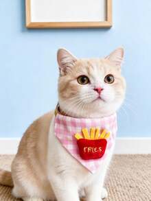 PETSIN 1 chiếc khăn lau miệng hình tam giác dễ thương cho thú cưng; Khăn hình tam giác cho thú cưng; Vòng cổ hình mèo hoạt hình; Phụ kiện thú cưng; Đồ dùng cho thú cưng - Nhiều màu - Xem 33