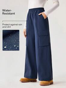 OutZeal Women Outdoor Joggers Hiking Camping Water-Resistant Straight Leg Multi Pocket Cargo Outdoor Bottoms Summer Spring - Navy Blue - View 3