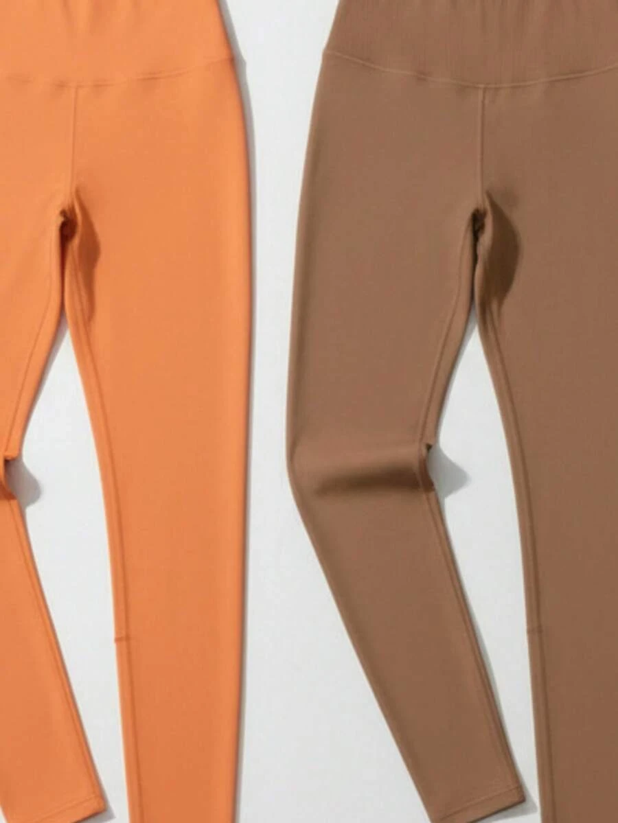 Paquete de dos Leggins deportivos - Naranja Cafe - Ver 1