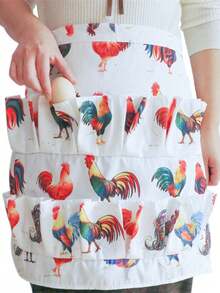 1Pc Pockets Egg Collecting Apron Chicken Farm Work Aprons Carry Egg Collecting Farm Apron Kitchen Garden Aprons, Multi-Pocket Shatter-Resistant Skirt Multiple Styles For Picking Up Eggs Convenient - Multicolor - View 3