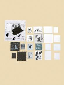 Bộ 20 miếng dán tem dập nổi phong cách retro, decal trang trí sáng tạo cho sổ lưu niệm, trang trí DIY, quà tặng, album tem cá nhân hóa, đồ dùng học tập, đồ dùng học tập, chuẩn bị cho năm học mới. - màu đen - Xem 4
