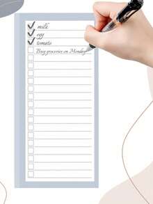 Randomly Pack 1 Refrigerator Magnetic Notebooks, 50 Pages Per Notebook, Magnetic To-Do List Memo, Grocery List Magnetic Notebook - Multicolor - View 3