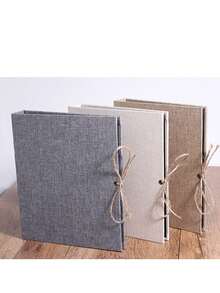 DIY相册，自粘磁性剪贴簿相册，多种尺寸可选（3x5、4x6、5x7、6x8、8x10、8.5x11、11x10.6英寸），40页亚麻封面相册，附赠金属笔和DIY配件，返校季必备 - 麻灰色 - 查看 2