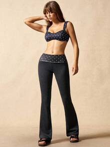 VARSIVA Quần tập yoga ống loe in chấm bi dành cho nữ - Nhiều màu - Xem 4
