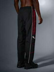 Acti Log Men's Contrast Color Print Casual Sports Pants Sweat Pants - Black - View 2