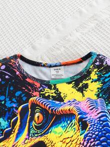 2pcs Tween BoysSnug Fit Sleepwear Set, Colorful Graffiti Print Long Sleeve Top And Pants, Comfortable Loungewear - Multicolor - View 4
