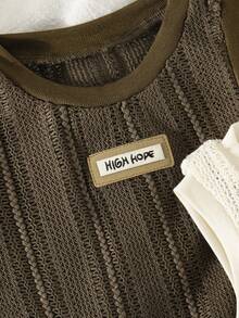 SHEIN Playful Pals 2pcs Baby Boy Summer Fashion New Breathable Stylish Mesh Hollow Design Sleeveless Vest Set - Multicolor - View 3