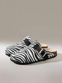 Solecia Dép lê nữ họa tiết da báo, thiết kế khóa cài, kiểu dáng thường ngày. - Nhiều màu - Xem 2