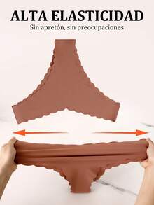 10 piezas/paquete - Bragas sin costuras con borde ondulado para mujeres, tela cómoda y sexy amigable con la piel, bragas sin costuras para damas - Conjunto de diez piezas - Ver 13