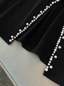 GlowEve CURVE 新款加大码女士高端休闲运动套装，宽松修身短袖T恤和短裤两件套，居家或户外穿着皆宜，黑色款 - 黑色 - 查看 5