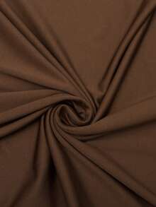 Auralis Plus-Size Women's Brown,Autumn,Elegant,Night Out Club Mermaid Maxi Dress,One-Shoulder Twisted Pleated Long-Sleeved Mesh Fitted Floor-Length Clothing - Brown - View 8