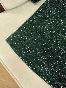 Franclia 女士弹力金属银色圆领长袖上衣 - 墨綠色 - 查看 5