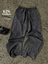 Attitoon Women's Casual Low-Waist Straight-Leg Sweatpants, Suitable For Summer, Washed,Vintage Loose Pants For Women Wide Leg Pants Drawstring Pants Cotton Pants Black Pants Suitable For Going Out Fall Clothes Winter Clothes Women's Sportswear