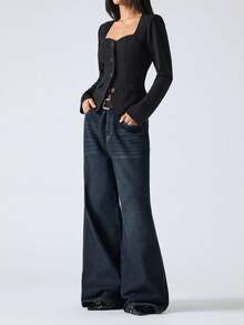 SHEIN EZwear 女士简约时尚休闲日常西装外套（秋冬季款） - 黑色 - 查看 4