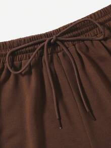 Comfortcana 3 Pcs/Set Plus Size Solid Drawstring Casual Daily Spring Summer Shorts Women Shorts - Multicolor - View 15