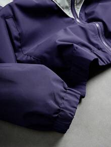 PAVTROS Áo khoác nam cổ đứng phối màu tương phản có khóa kéo - Màu tím - Xem 6