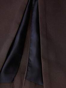 Aveloria Modichic Women's Lapel Collar Loose Long Sleeve Blazer And Wide Leg Pants Suit Set - Coffee Brown - View 7