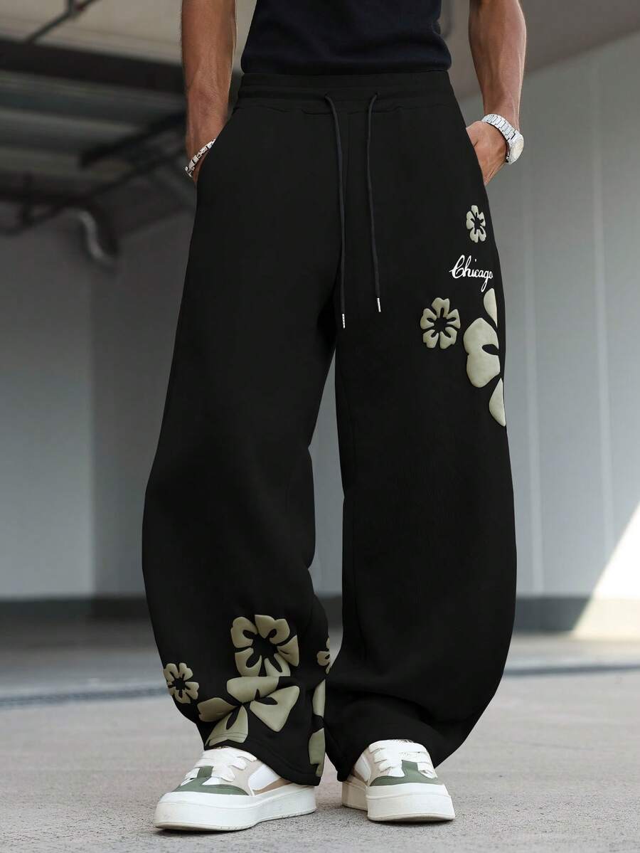 Manfinity Hypemode Men's Casual Drawstring Pocket Sweatpants - Black - View 1