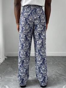 HUEFORM Quần dài ống rộng dệt jacquard dành cho nam, màu xanh hải quân. - Xanh đậm - Xem 6