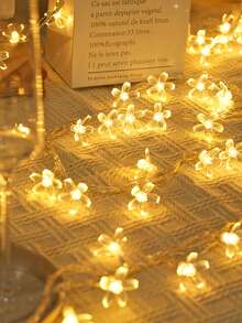 1串3/6米可爱塑料花朵装饰LED灯串，电池供电，室内家居装饰樱花灯，房间装饰，卧室墙面装饰樱花灯，适用于婚礼装饰、派对装饰、情人节装饰灯、桌面装饰花朵灯串 - 櫻花燈串 - 查看 12