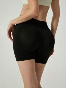 3条装女士无缝瑜伽短裤 - 黑色 - 查看 6