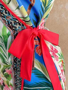 Soleia 热带印花迷你连衣裙，适合度假穿着 - 彩色 - 查看 4