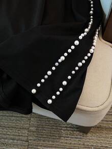 GlowEve CURVE 新款加大码女士高端休闲运动套装，宽松修身短袖T恤和短裤两件套，居家或户外穿着皆宜，黑色款 - 黑色 - 查看 3