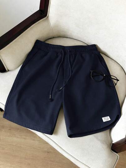 SWAVVY Stickade shorts med dragsko och fickor