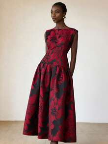 Aveloria Modichic Vestido elegante de corte ceñido sin mangas con diseño jacquard versátil y de moda