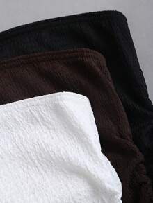 Sweetra Bộ 3 áo croptop quây ngực họa tiết jacquard thời trang, dáng ôm, đa năng cho tiệc tùng, công sở, màu trắng/nâu/đen. - Nhiều màu - Xem 5