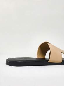 SHUZIA Dép lê nam bằng da PU gia cường, bền chắc, thoải mái. - Màu be - Xem 7