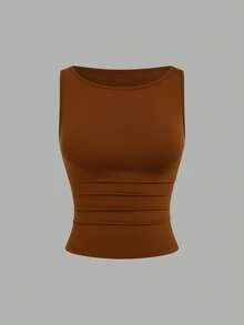 Sweetra Bộ 2 món áo tank top crop không tay tối giản thời trang cỡ lớn. - Nhiều màu - Xem 19