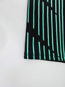 Manfinity Swimmode Quần bơi nam dáng casual kẻ sọc có dây rút, thích hợp cho kỳ nghỉ biển. - màu đen - Xem 4