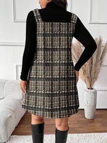 SHEIN Frenchy Elegant Plaid Print Plus Size 2 Pieces Set For Women, Casual Autumn/Winter Christmas - Multicolor - View 2